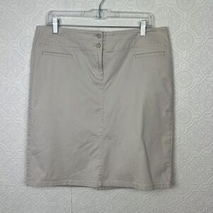 J Jill Live In Chino Skirt Cream Casual Fitted 10 Ivory Off White Neutrals Golf